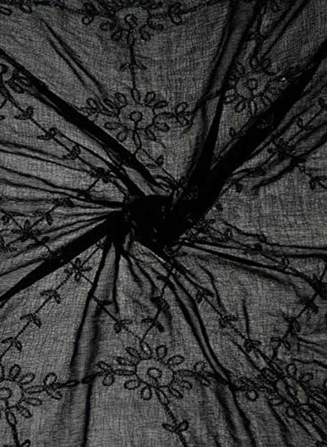 Chandrakala Chiffon Dupatta for Women,Shawl Scarf Wrap Chunni Pitch Black (D285BLA) - Image 3